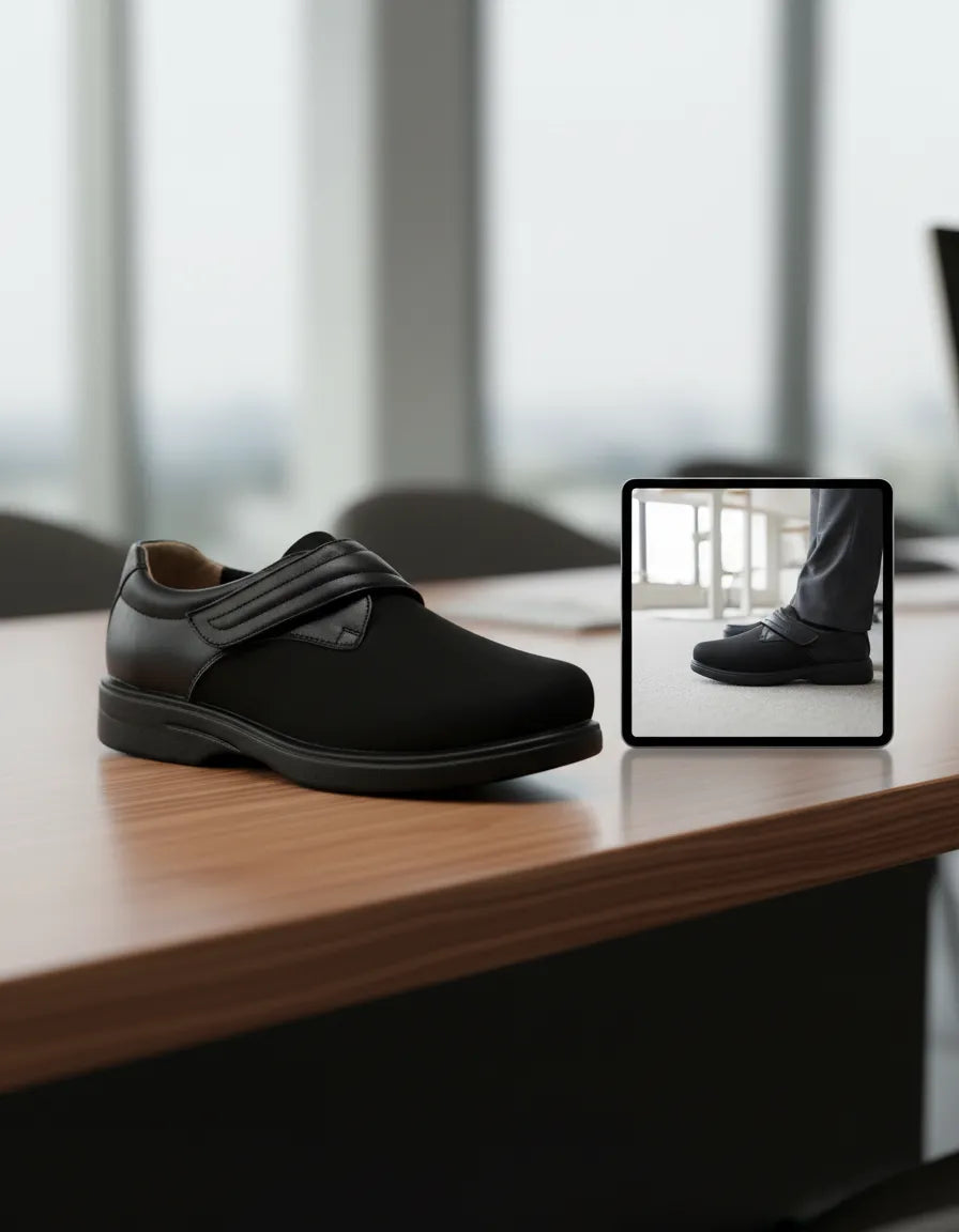 Zapato de Piel de Caballero ajustable Negro 350