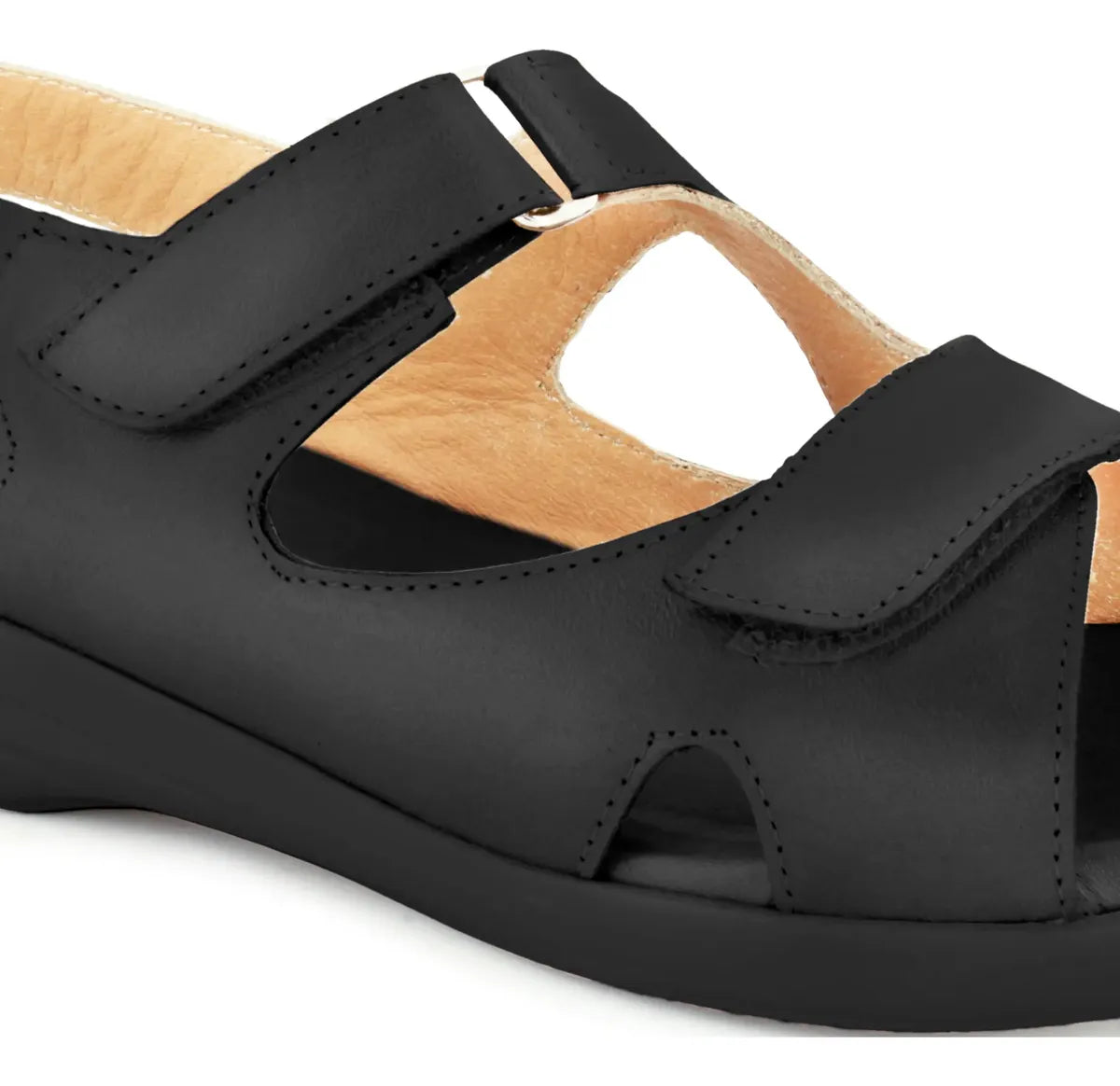Huarache De Dama Negro de Piel 202