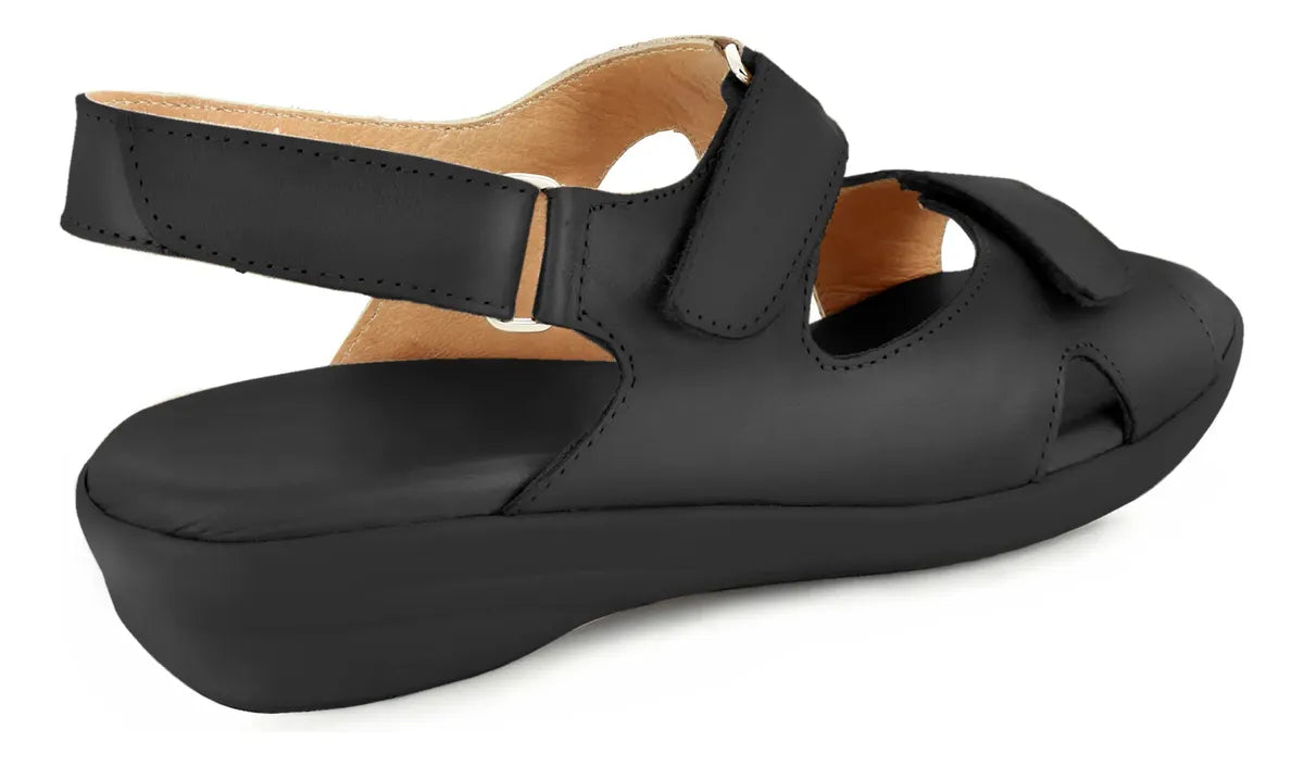 Huarache De Dama Negro de Piel 202