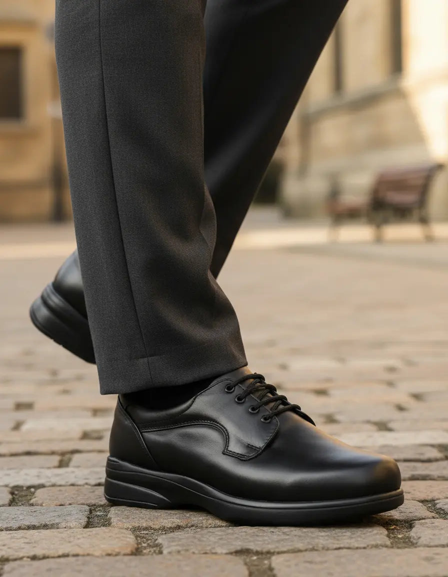 Zapato Piel Negro ajustable de Caballero 338