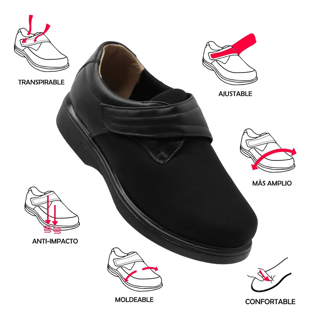 Zapato Negro de Caballero 343 Ajustable